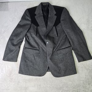 CIRCLE S Mens Yolk Gray black WESTERN cowboy sport coat suit jacket blazer 44L